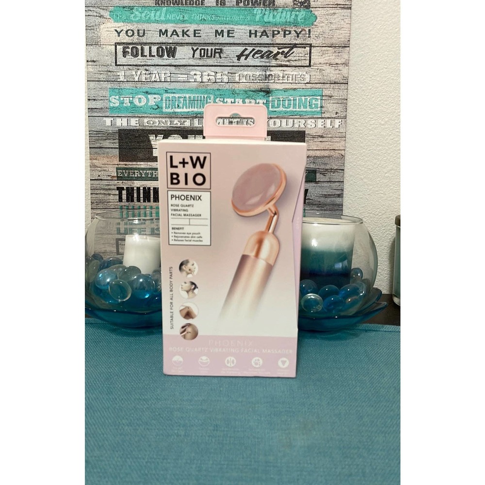 Luxe and Willow PHOENIX Rose Quartz Stone Vibrating Facial Massager